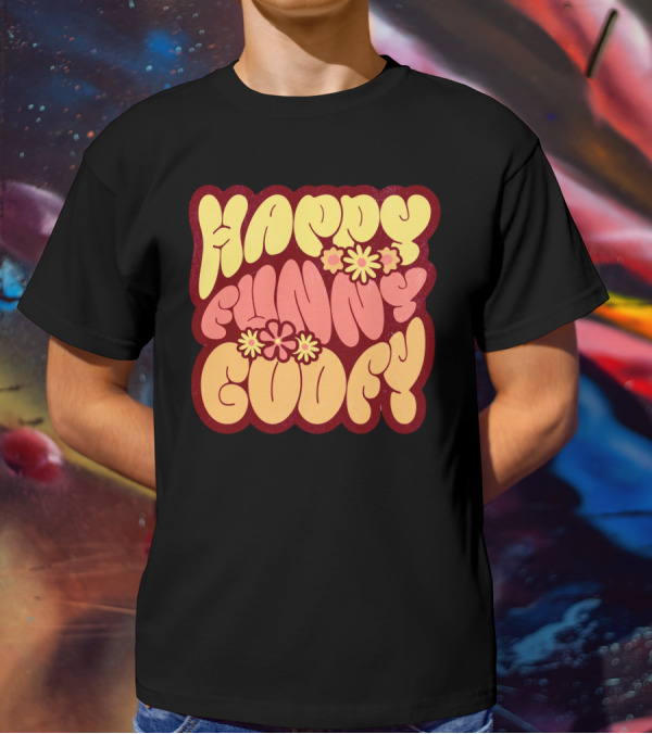 Happy Funny Goofy Retro Flower Power T-Shirt