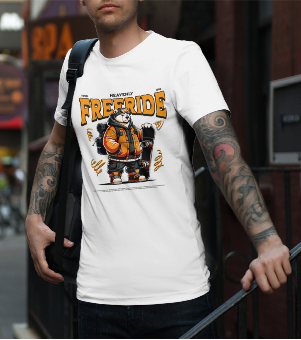 HEAVENLY FREERIDE Polar Bear Snowboard 1968 1995 T-Shirt