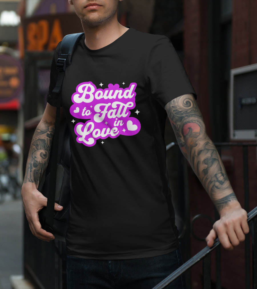 Bound To Fall In Love Purple Heart Stars T-Shirt