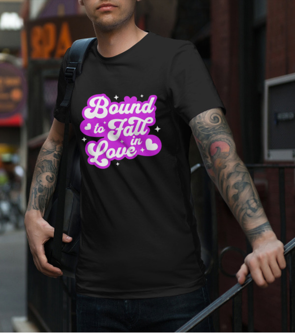 Bound To Fall In Love Purple Heart Stars T-Shirt