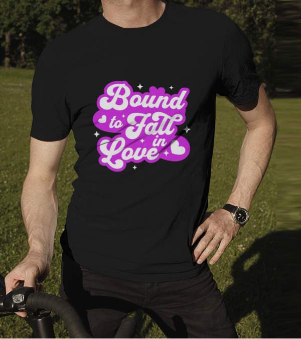 Bound To Fall In Love Purple Heart Stars T-Shirt