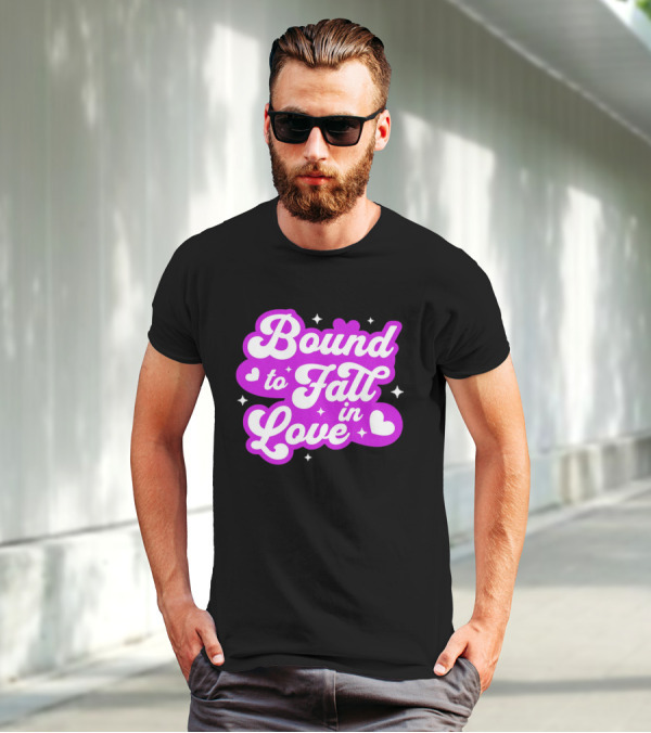 Bound To Fall In Love Purple Heart Stars T-Shirt
