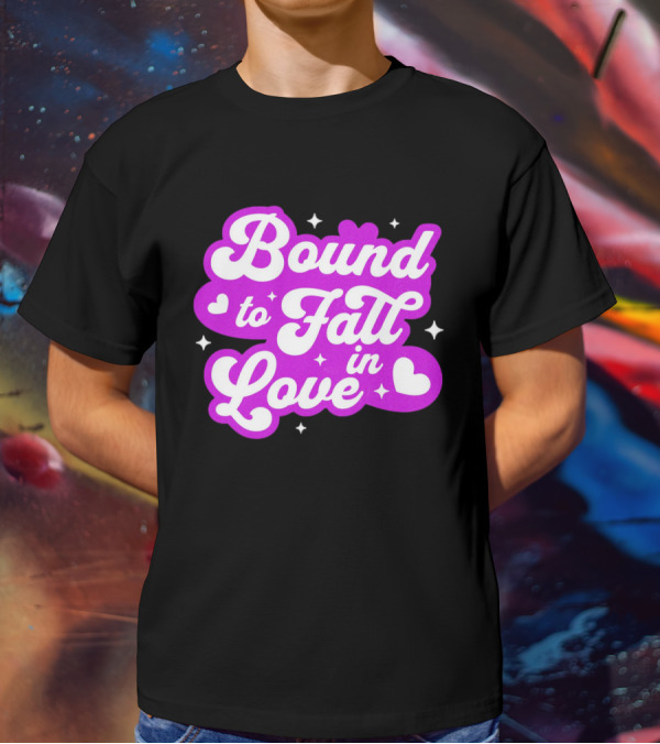 Bound To Fall In Love Purple Heart Stars T-Shirt