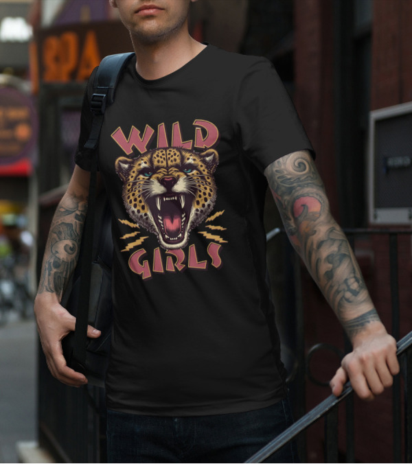 Wild Cheetah Head Roaring Girls T-Shirt