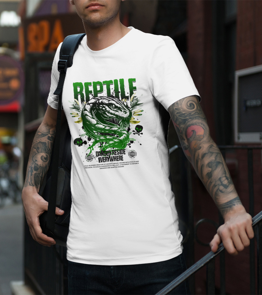 Reptile Danger Reside Everywhere Stealth Creature Of Ancient Lineage T-Shirt