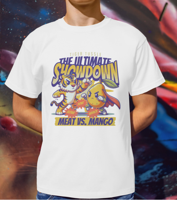 Tiger Tussle The Ultimate Showdown Meat Vs. Mango T-Shirt