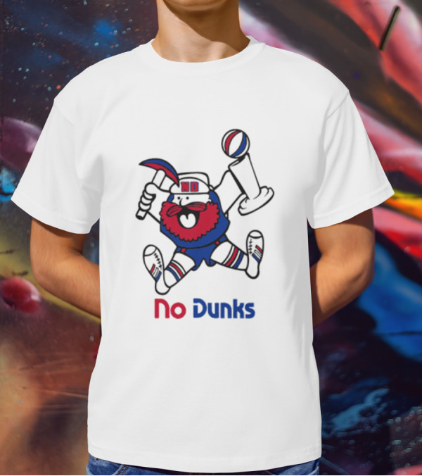No Dunks Basketball Trophy Character With Hat And Beard T-Shirt