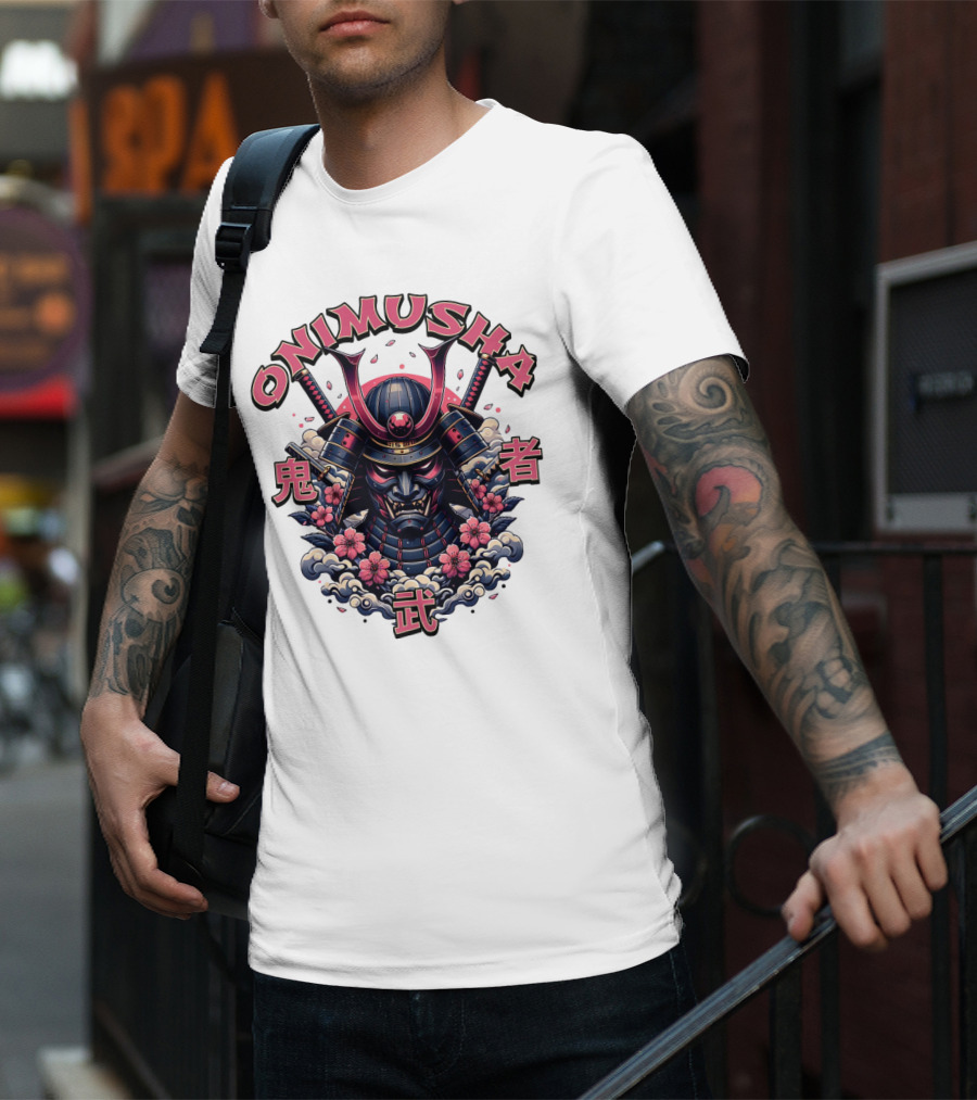 Onimusha Samurai Demon Warrior Flower Clouds T-Shirt