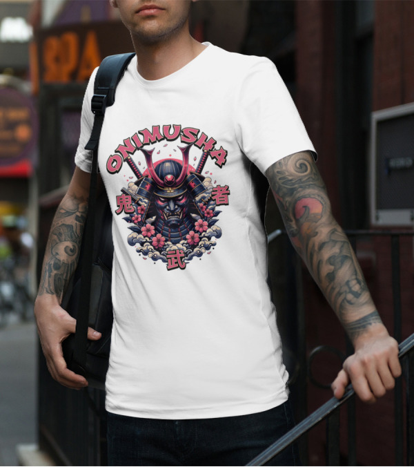 Onimusha Samurai Demon Warrior Flower Clouds T-Shirt