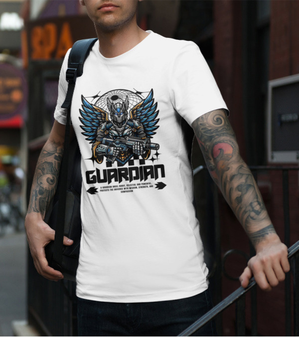 Guardian Angel Robot Celestial And Powerful Protects The Universe With Wisdom Strength And Compassion T-Shirt