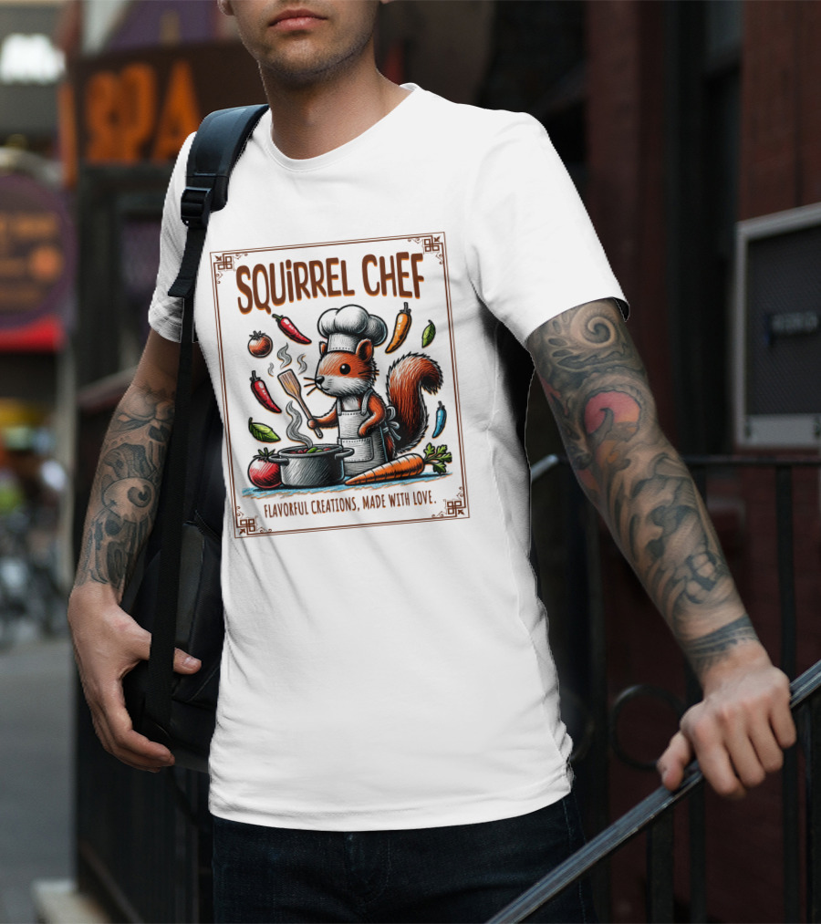 Squirrel Chef Flavorful Creations Made With Love T-Shirt