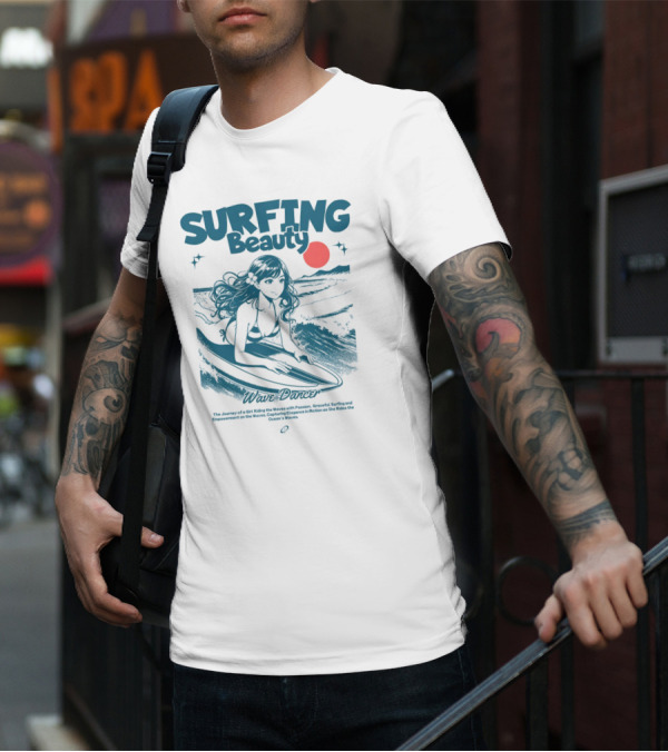 SURFING Beauty Wave Dancer Ocean's Waves Passion Graceful Surfing Empowerment Elegant Motion T-Shirt