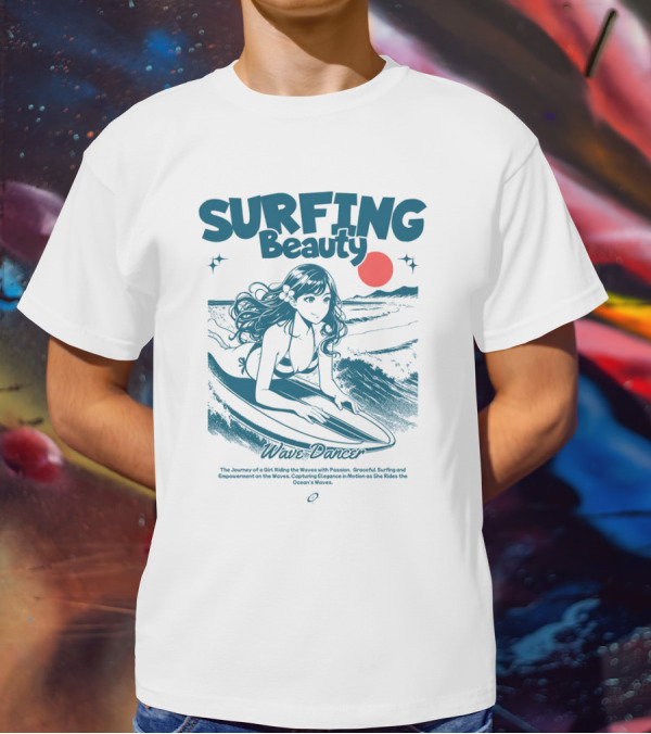 SURFING Beauty Wave Dancer Ocean's Waves Passion Graceful Surfing Empowerment Elegant Motion T-Shirt