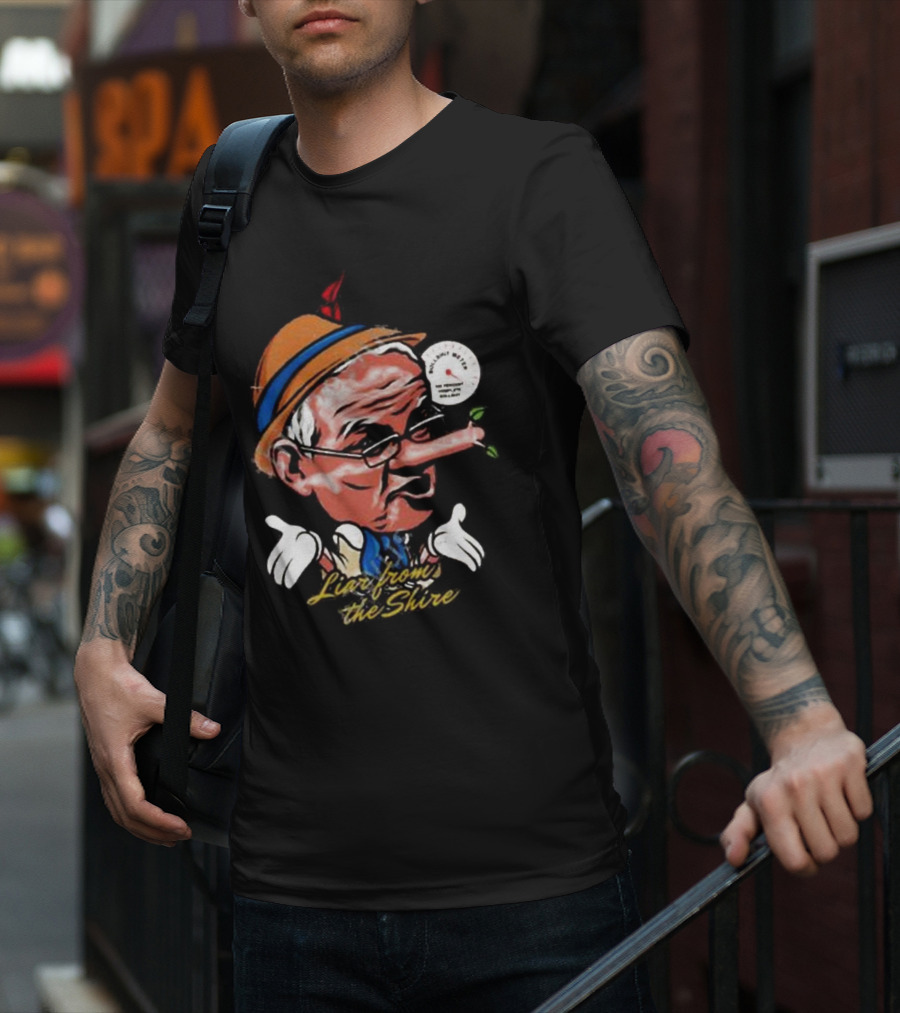 Scott Morrison Liar From The Shire Pinocchio Nose With Puppet Hands T-Shirt