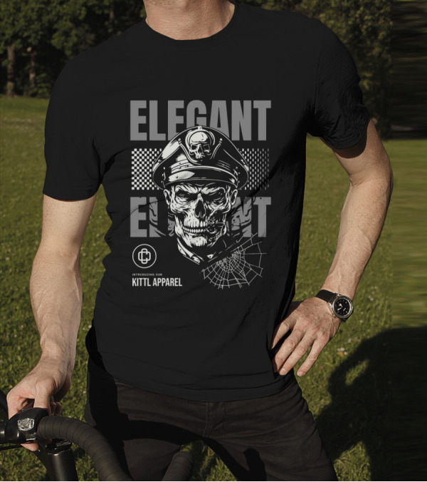 Elegant Captain Skull Kittl T-Shirt