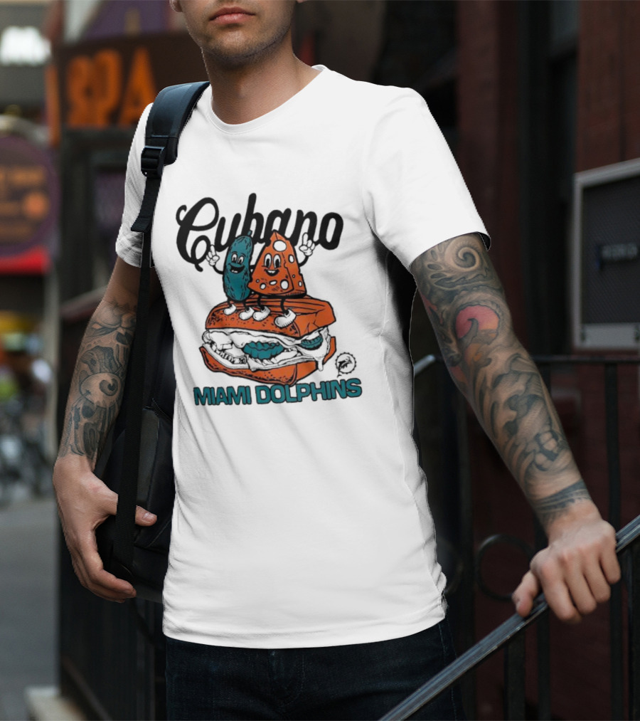 Cubano Miami Dolphins Sandwich Cartoon Characters T-Shirt