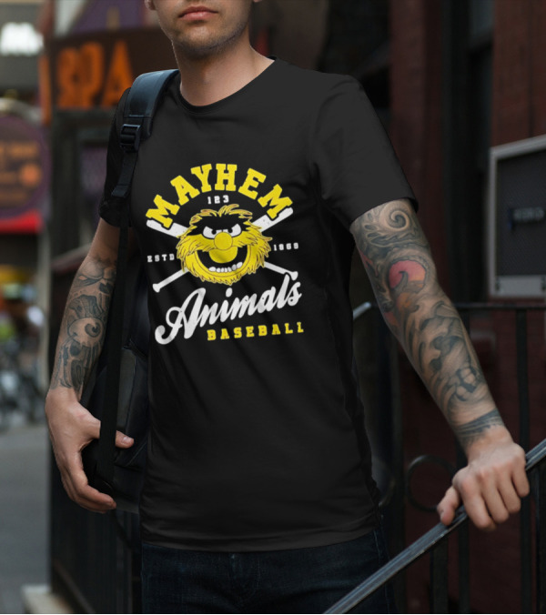 Mayhem 123 ESTD 1969 Animals Baseball T-Shirt