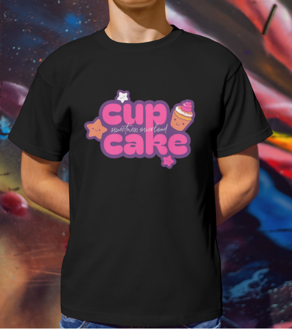 Cupcake Sweetness Overload Cute Star Faces T-Shirt
