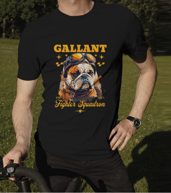 Gallant Bulldog Fighter Squadron 1975 Vintage Pilot Theme ESDT T-Shirt