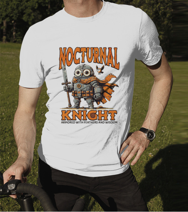 Nocturnal Knight Armored With Feathers And Wisdom Owl T-Shirt