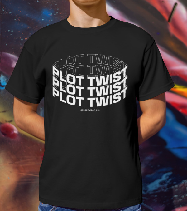 Plot Twist Streetwear Co. Repeated Text T-Shirt