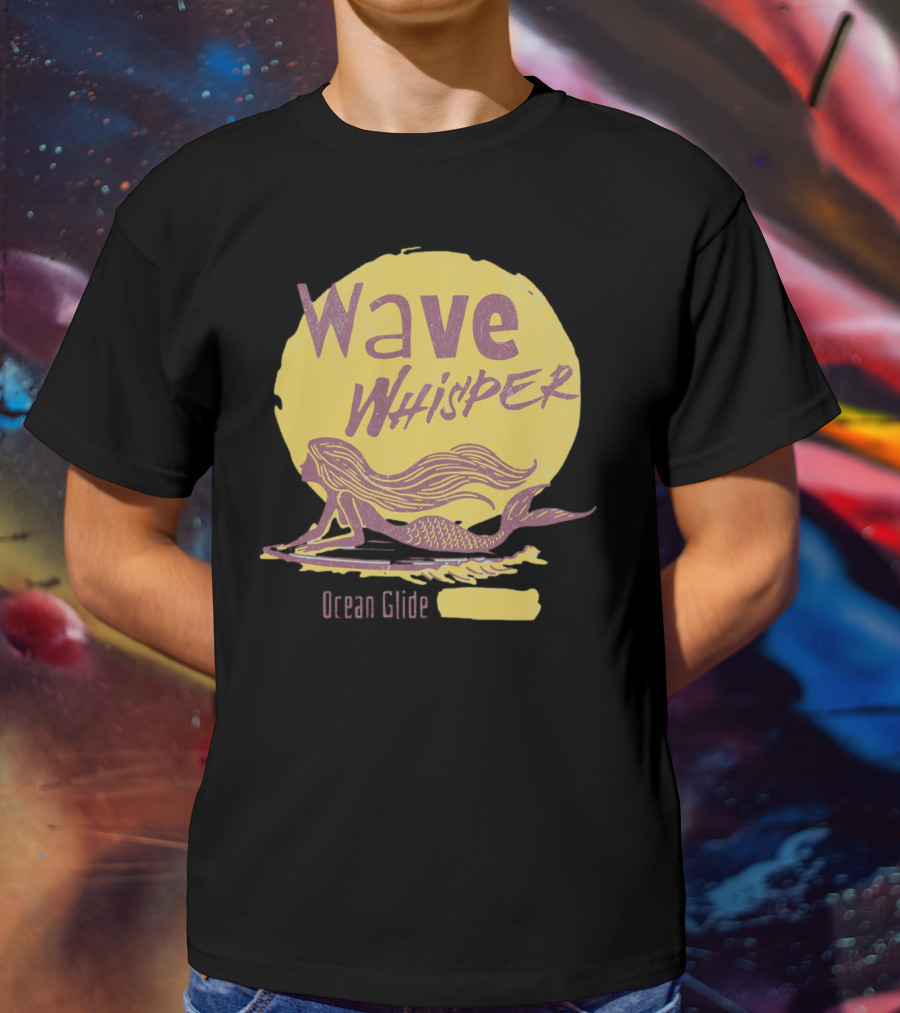 Wave Whisper Ocean Glide Mermaid In Moonlight T-Shirt