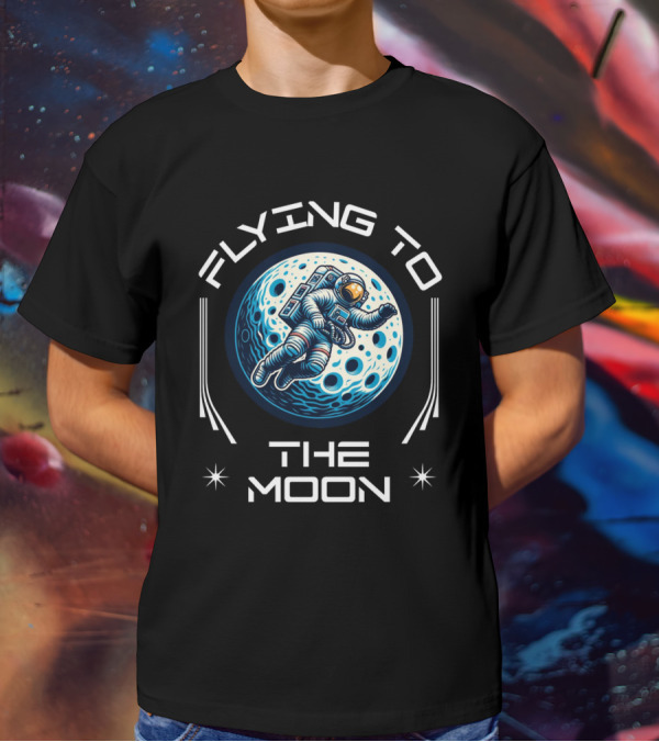 Flying To The Moon Space Astronaut Adventure Lunar Journey T-Shirt