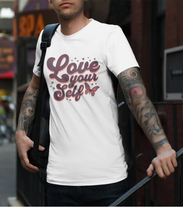 Love Yourself Butterfly With Stars T-Shirt