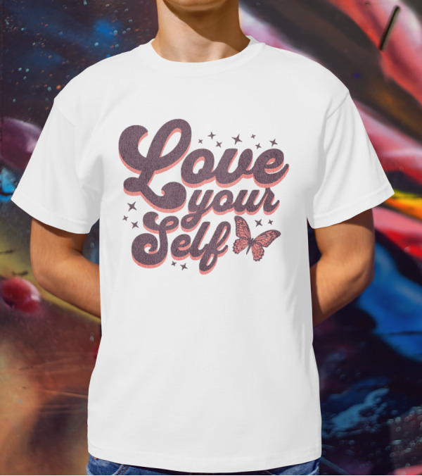 Love Yourself Butterfly With Stars T-Shirt