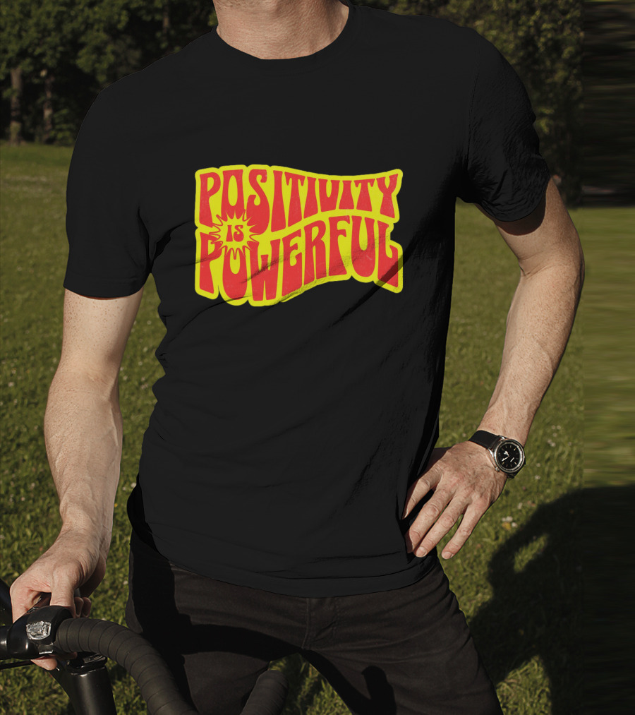 Positivity Is Powerful Retro Typography T-Shirt