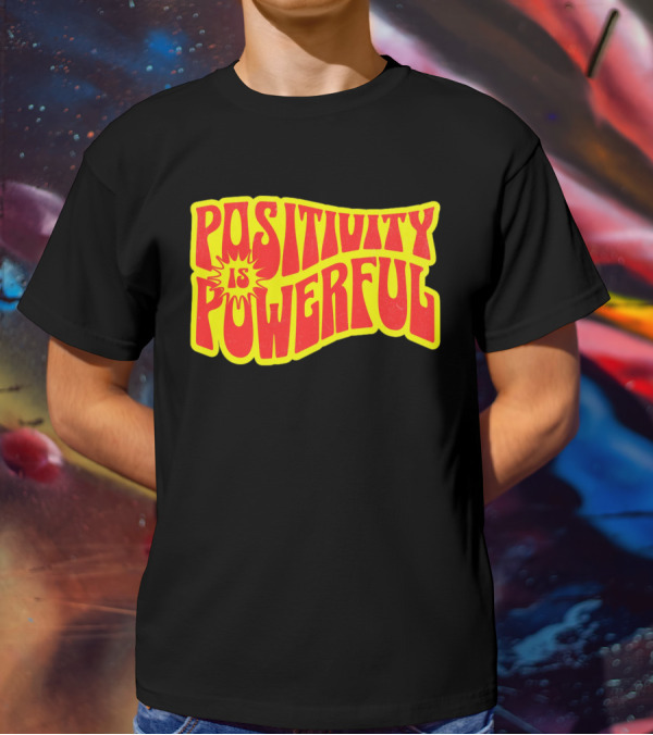 Positivity Is Powerful Retro Typography T-Shirt