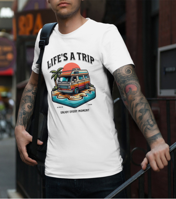 Life's A Trip Vintage Campervan Since 1989 Enjoy Every Moment T-Shirt
