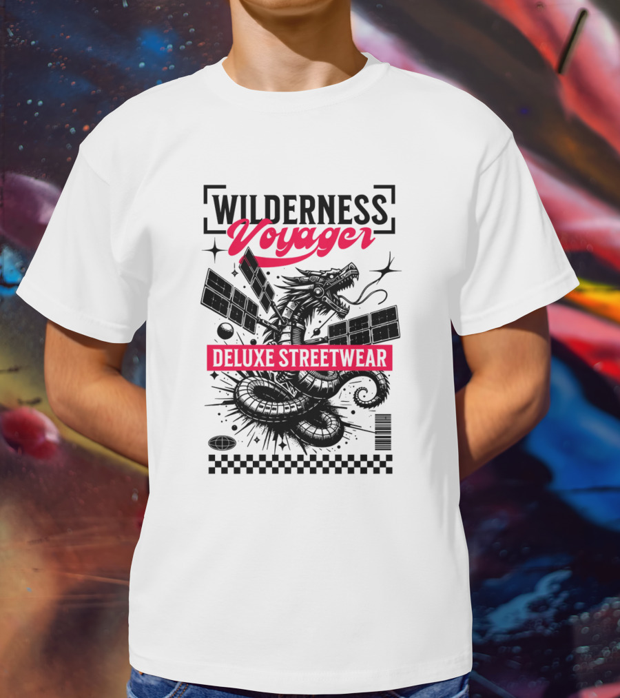 Wilderness Voyager Deluxe Streetwear Dragon Satellite T-Shirt