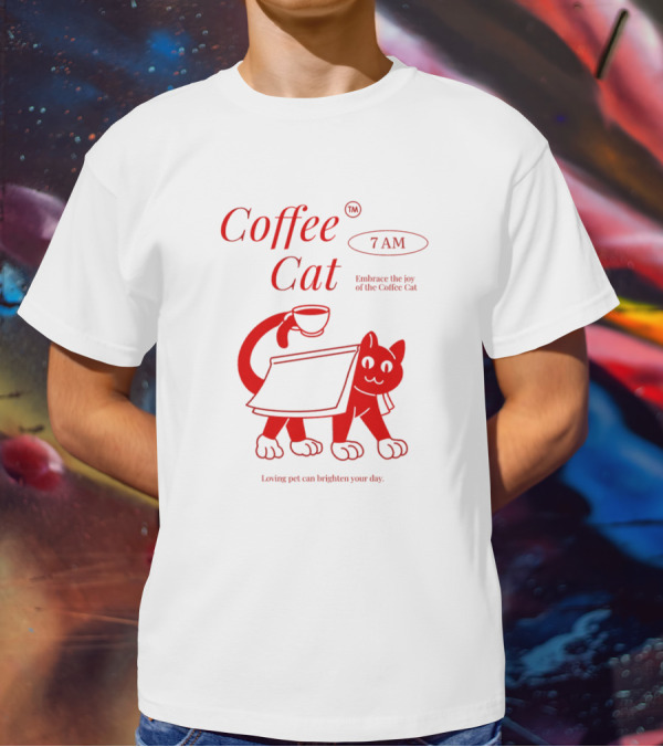 Coffee Cat 7 AM Embrace The Joy Of The Coffee Cat T-Shirt