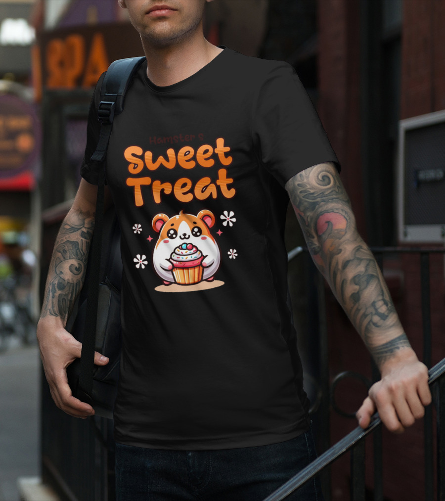 Hamster's Sweet Treat Cupcake Cute Creamy Delight T-Shirt