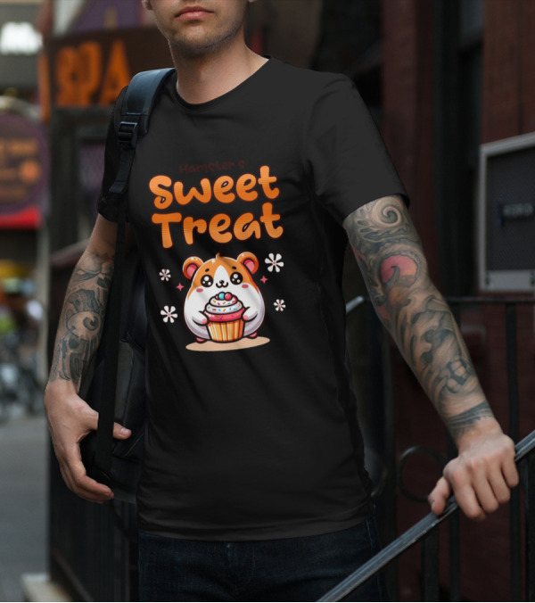 Hamster's Sweet Treat Cupcake Cute Creamy Delight T-Shirt
