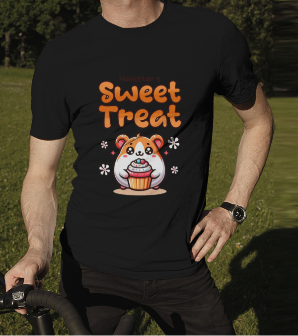 Hamster's Sweet Treat Cupcake Cute Creamy Delight T-Shirt