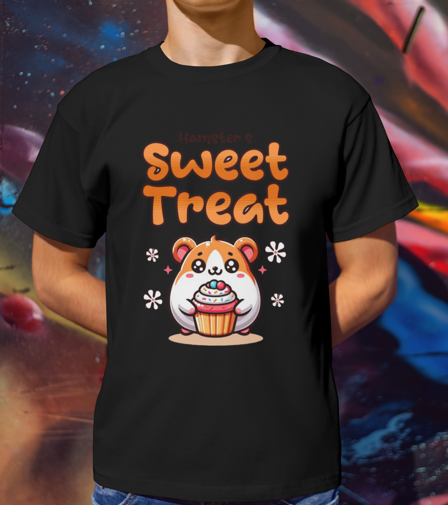 Hamster's Sweet Treat Cupcake Cute Creamy Delight T-Shirt