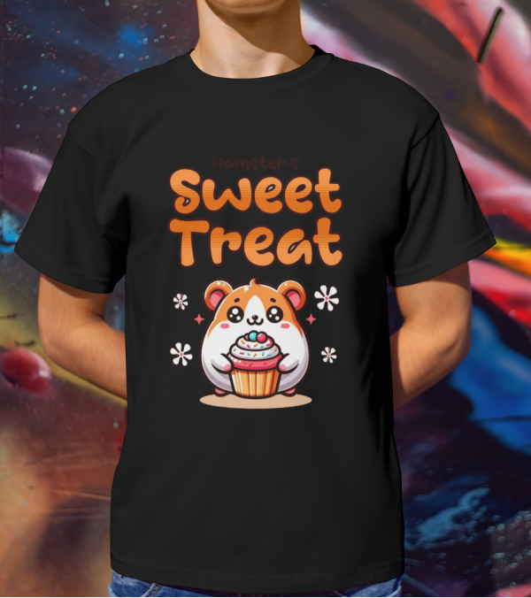 Hamster's Sweet Treat Cupcake Cute Creamy Delight T-Shirt