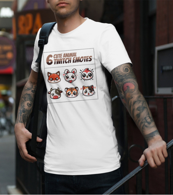 6 Cute Animal Twitch Emotes T-Shirt