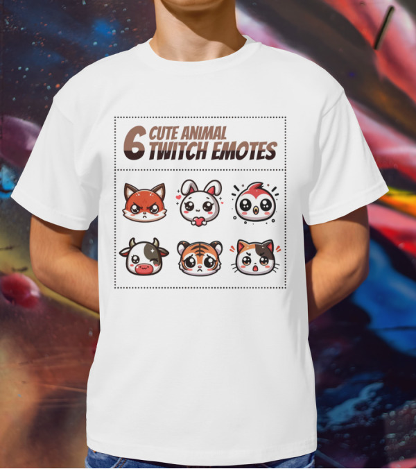 6 Cute Animal Twitch Emotes T-Shirt