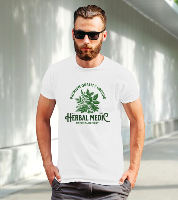 Premium Quality Ground Herbal Medic Natural Remedy Est. 1987 T-Shirt