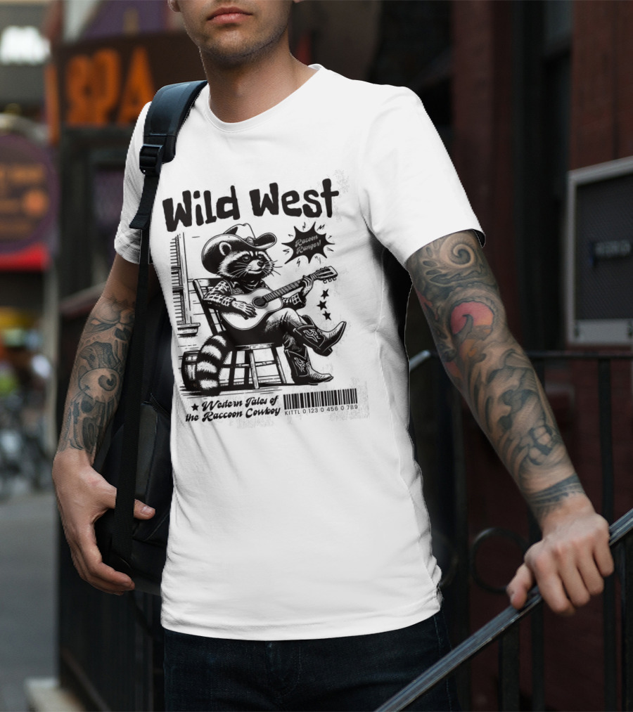 Wild West Raccoon Ranger Western Tales Of The Raccoon Cowboy T-Shirt