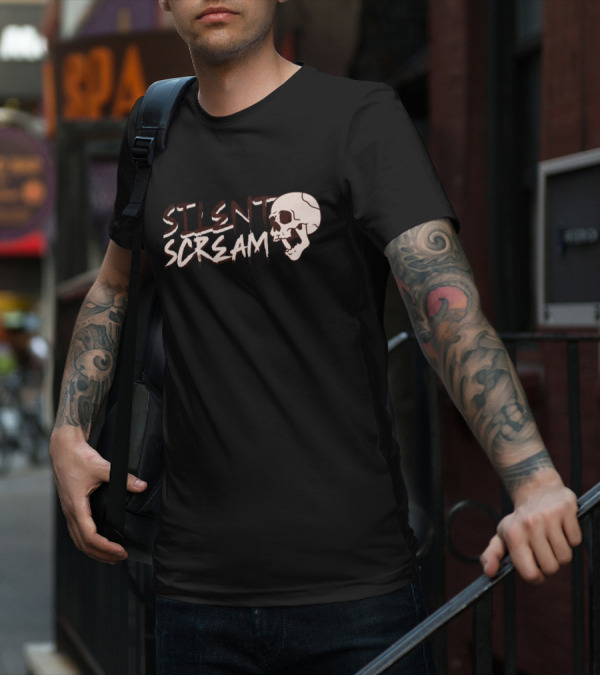Silent Scream Skull Art With Screaming Skull Face T-Shirt
