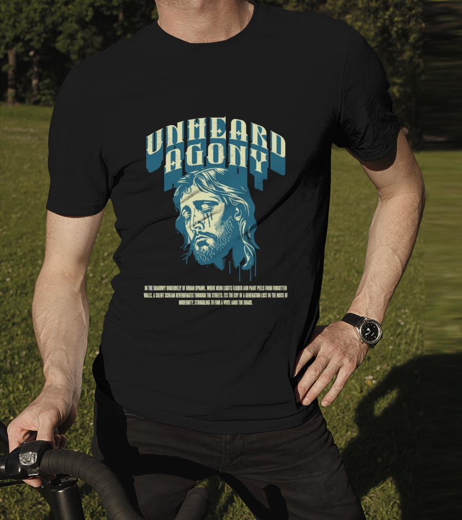 Unheard Agony Neon Lights Silent Scream Struggling Voice Chaos T-Shirt