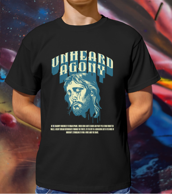 Unheard Agony Neon Lights Silent Scream Struggling Voice Chaos T-Shirt