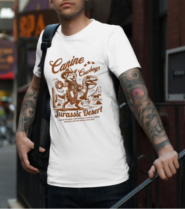 Canine Cowboys Jurassic Desert Adventure With Wild West Spirit T-Shirt