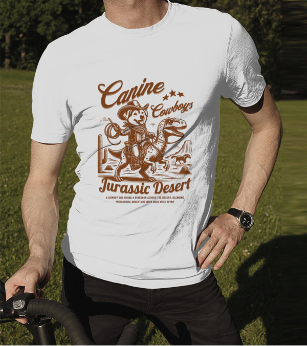 Canine Cowboys Jurassic Desert Adventure With Wild West Spirit T-Shirt