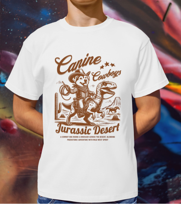 Canine Cowboys Jurassic Desert Adventure With Wild West Spirit T-Shirt