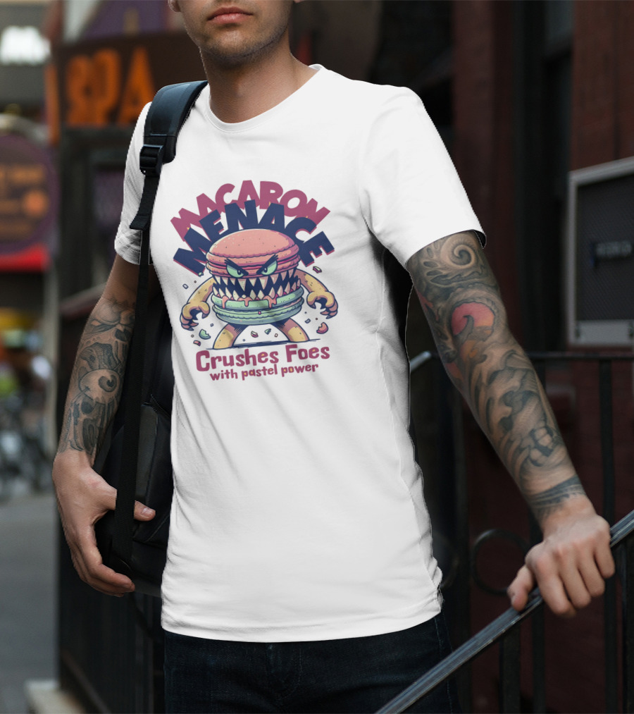 Macaron Menace Crushes Foes With Pastel Power T-Shirt